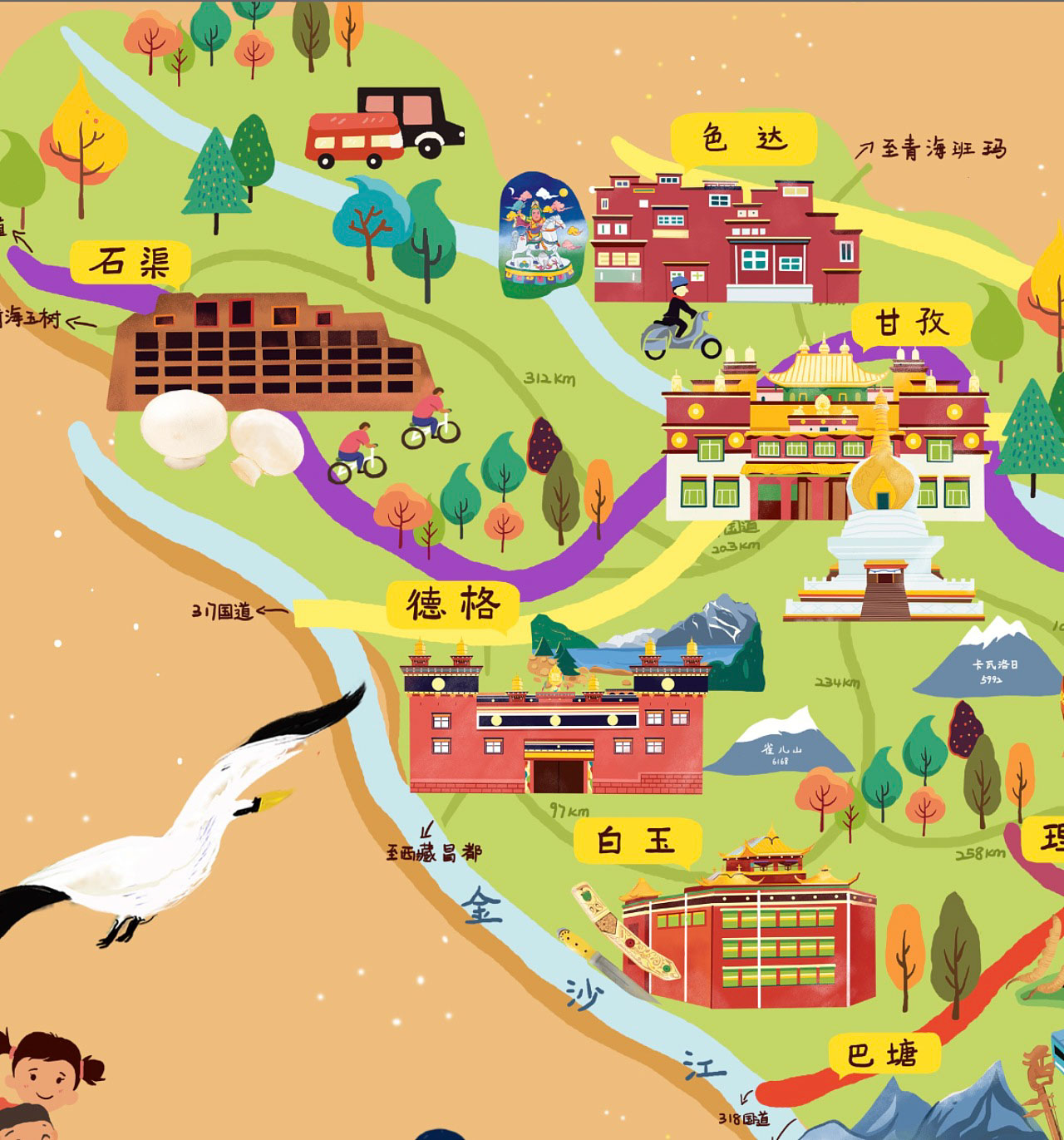 黄州手绘地图景区的文化宝库